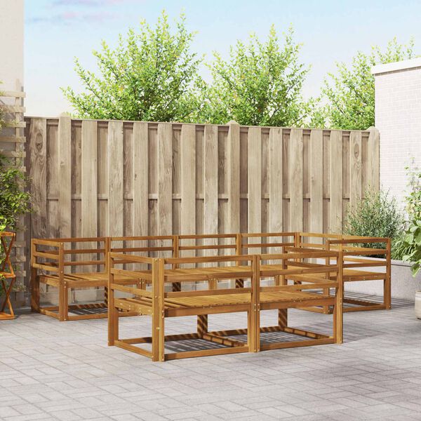 vidaXL Ulkosohvakokoelma 7 pcs Luonnollinen Tihe&auml; akasiapuu