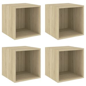 vidaXL Sein&auml;kaapit 4 kpl Sonoma-tammi 37x37x37 cm tekninen puu