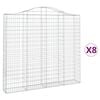 vidaXL Kaarevat kivikorit 8 kpl 200x30x180/200 cm galvanoitu rauta