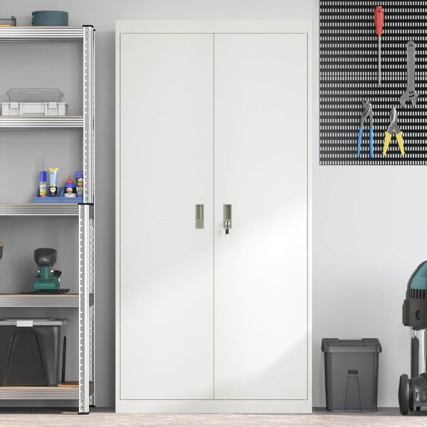 vidaXL S&auml;ilytyskaappi 2 pcs Valkoinen 90 x 40 x 180 cm Ter&auml;s