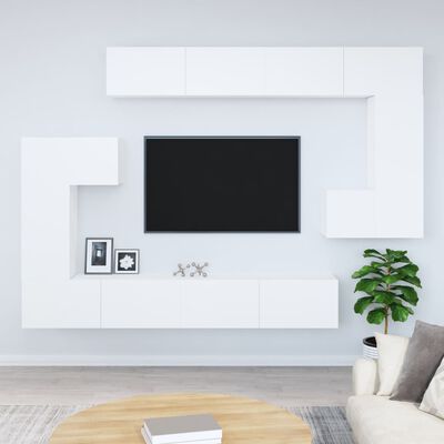 vidaXL Seinäkiinnitettävä TV-kaappi valkoinen tekninen puu
