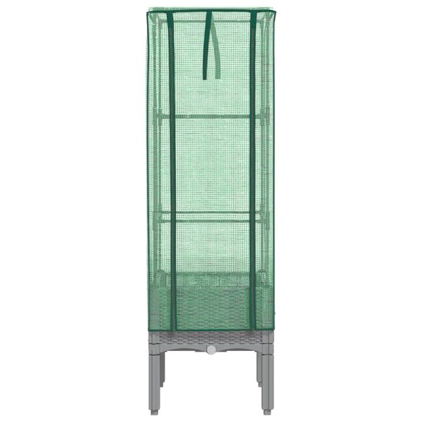 vidaXL Kukkalaatikko kasvihuonepeitteell&auml; rottinkityyli 40x40x140 cm