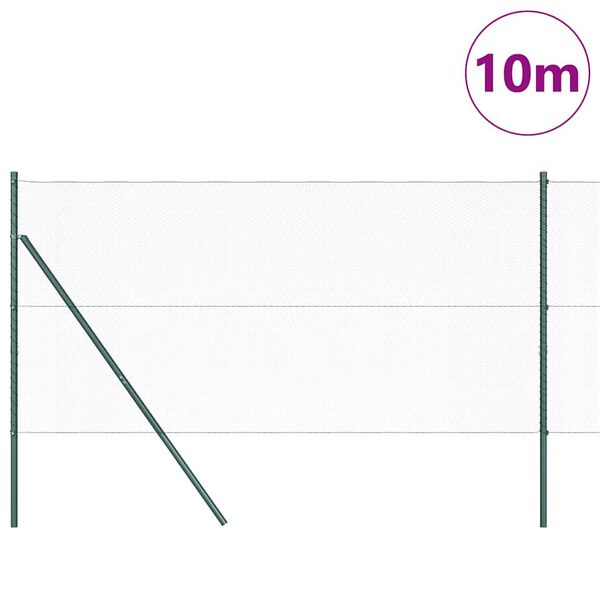 vidaXL Aitalatu Vihre&auml; 10 x 1 m (13 mm verkko) Ter&auml;st&auml; ja PVC:t&auml;