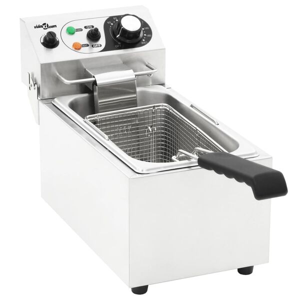 vidaXL S&auml;hk&ouml;inen rasvakeitin ruostumaton ter&auml;s 6 L 2 000 W