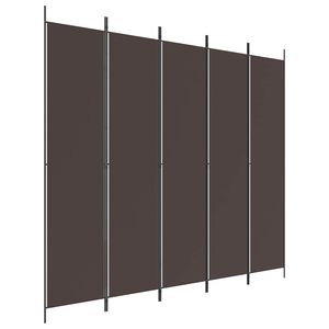vidaXL 5-paneelinen Tilanjakaja ruskea 250x220 cm kangas