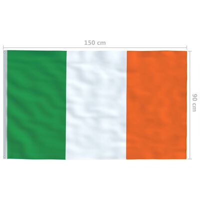 vidaXL Irlannin lippu ja tanko alumiini 6 m