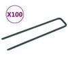 vidaXL Keinonurmen naulat 100 kpl U-muoto rauta