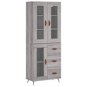 vidaXL Kaappi harmaa Sonoma 69,5x34x180 cm tekninen puu