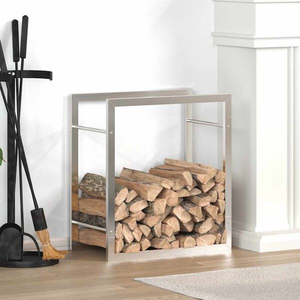 vidaXL Polttopuuteline 50x28x56 cm ruostumaton ter&auml;s