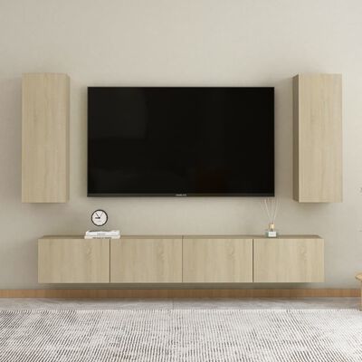 vidaXL TV-taso Sonoma-tammi 30,5x30x90 cm lastulevy