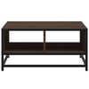 vidaXL Sohvapöytä ruskea tammi 60,5x60,5x30 cm tekninen puu ja metalli
