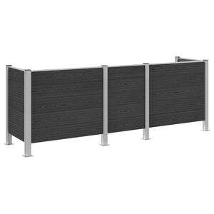 vidaXL Roska-aitaus Harmaa 315 x 85 x 115 cm Alumiini ja WPC