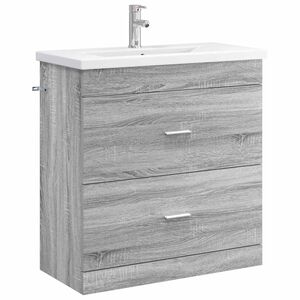 vidaXL Kylpyhuonekalustesetti Harmaa Sonoma 81 x 40 x 84,5 cm