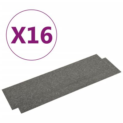vidaXL Tekstiililaatat 16 kpl 4 m² 25x100 cm harmaa