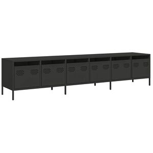 vidaXL TV-taso musta 202x39x43,5 cm kylm&auml;valssattu ter&auml;s