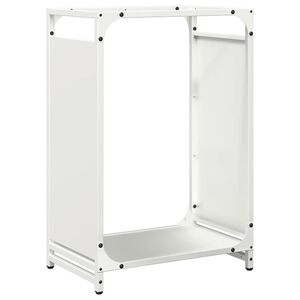 vidaXL Polttopuuteline valkoinen 44x28x65 cm kylm&auml;valssattu ter&auml;s