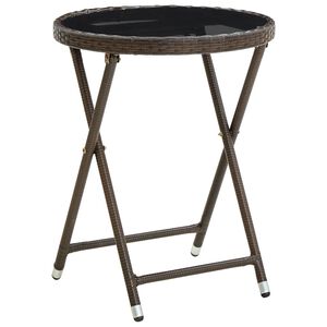 vidaXL Teep&ouml;yt&auml; ruskea 60 cm polyrottinki ja karkaistu lasi
