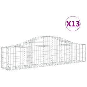 vidaXL Kaarevat kivikorit 13 kpl 200x30x40/60 cm galvanoitu rauta