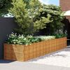 vidaXL Korotettu kukkalaatikko 479x100x69 cm Corten ter&auml;s