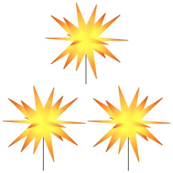 vidaXL Jouluvalo maapiikill&auml; 3 kpl LED-valoilla taitettava kelt. 35 cm