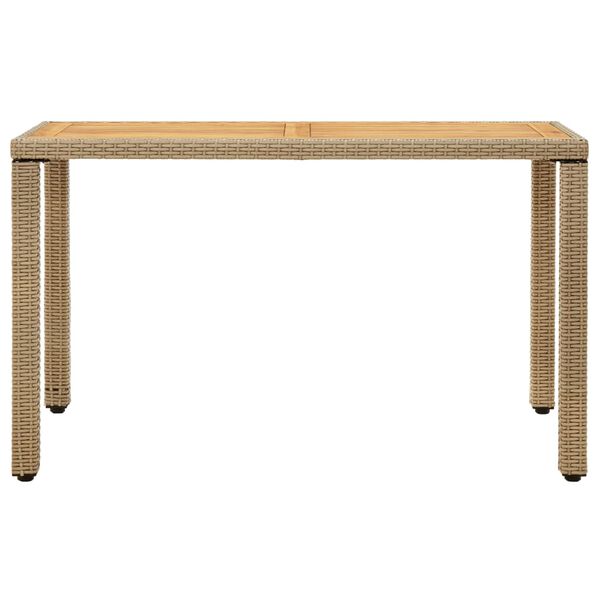 vidaXL Puutarhap&ouml;yt&auml; beige 123x60x74 cm polyrottinki ja t&auml;yspuu