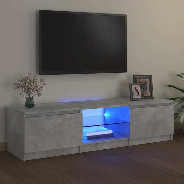 vidaXL TV-taso LED-valoilla betoninharmaa 140x40x36 cm