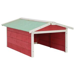 vidaXL Robottiruohonleikkurin katos 72x87x50cm punavalkoinen kuusi