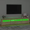 vidaXL TV-taso LED-valoilla Sonoma-tammi 210x35x40 cm