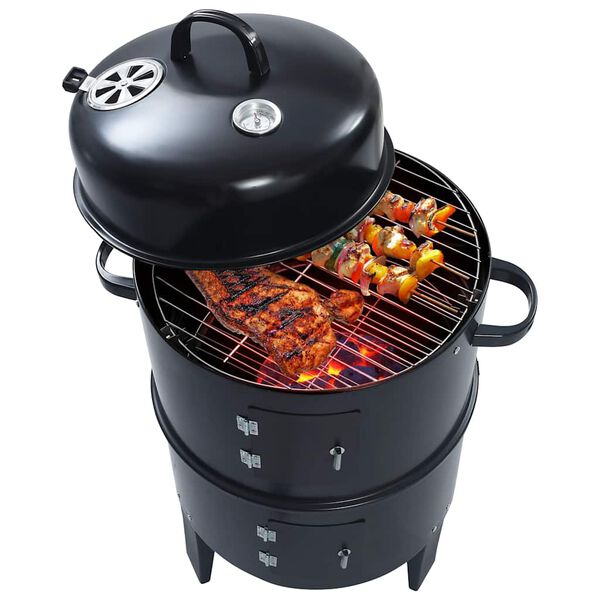 vidaXL 3-in-1 hiilisavustin BBQ-grilli 40x80 cm