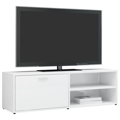 vidaXL TV-taso korkeakiilto valkoinen 120x34x37 cm lastulevy