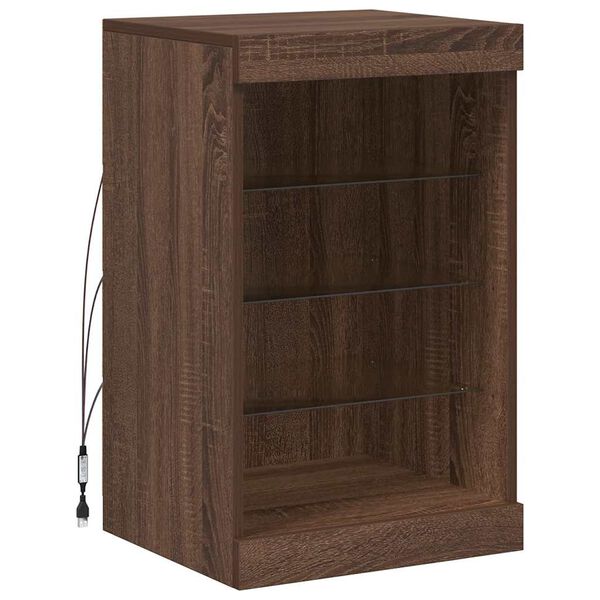 vidaXL Senkki LED-valoilla ruskea tammi 41x37x67 cm