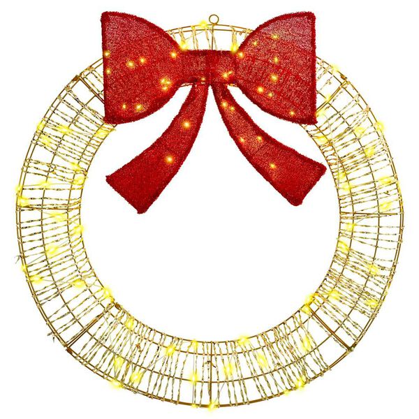 vidaXL Seppele 80 LED-valoilla L&auml;mmin valkoinen 91 x 91 x 9 cm PET