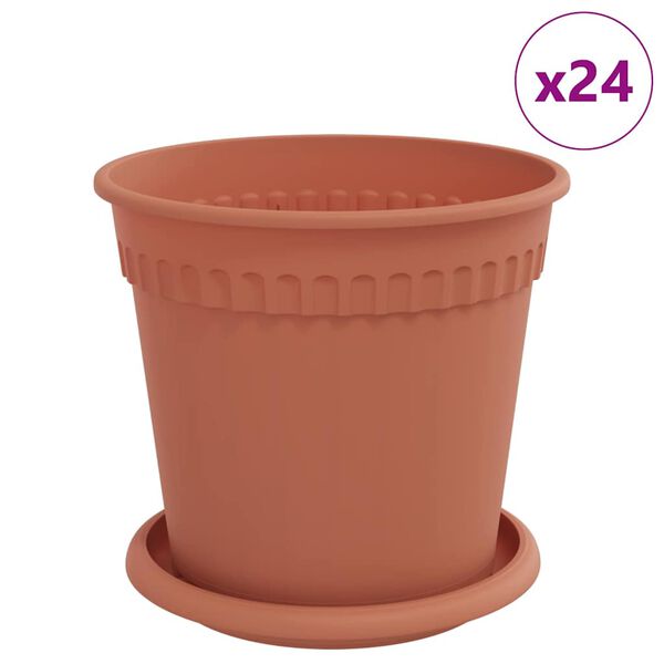 vidaXL Kasviruukut 24 pcs Tiilenpunainen &Oslash; 17 x 14 cm Muovi
