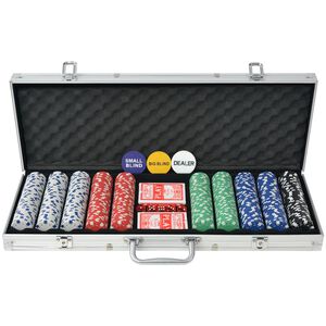 vidaXL Pokerisarja, jossa 500 Pelimerkki&auml; Alumiini