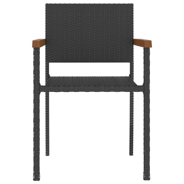 vidaXL 5-osainen Ulkoruokailuryhm&auml; polyrottinki musta