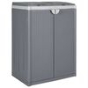 vidaXL Roskakori 2 ovella harmaa 65x45x88 cm PP