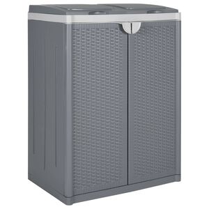 vidaXL Roskakori 2 ovella harmaa 65x45x88 cm PP