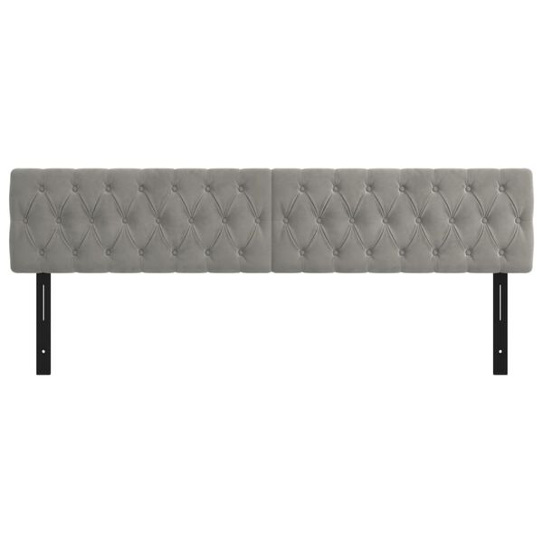 vidaXL P&auml;&auml;tylevyt 2 kpl vaaleanharmaa 100x7x78/88 cm sametti