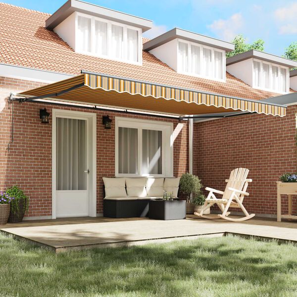 vidaXL Vetoutuva markiisi Moniv&auml;rinen 450 &times; 300 cm Kangas ja alumiini