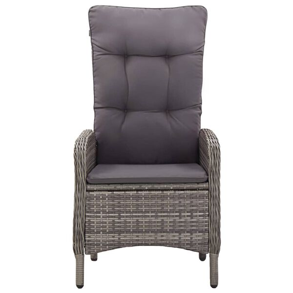 vidaXL 11-osainen Ulkoruokailuryhmä harmaa polyrottinki