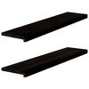 vidaXL Askelmat 2 kpl ruskeanmusta 110x30x2 cm t&auml;ysi tammi