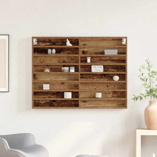 vidaXL N&auml;ytt&ouml;kaappi hyllyll&auml; Vanha puu 100 x 8,5 x 75 cm Tekninen puu