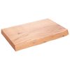 vidaXL Kylpyhuoneen ty&ouml;taso v.ruskea 60x40x(2-6)cm k&auml;sitelty t&auml;ysi puu