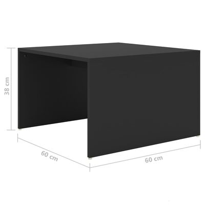 vidaXL 3-osainen sohvapöytäsarja musta 60x60x30 cm lastulevy
