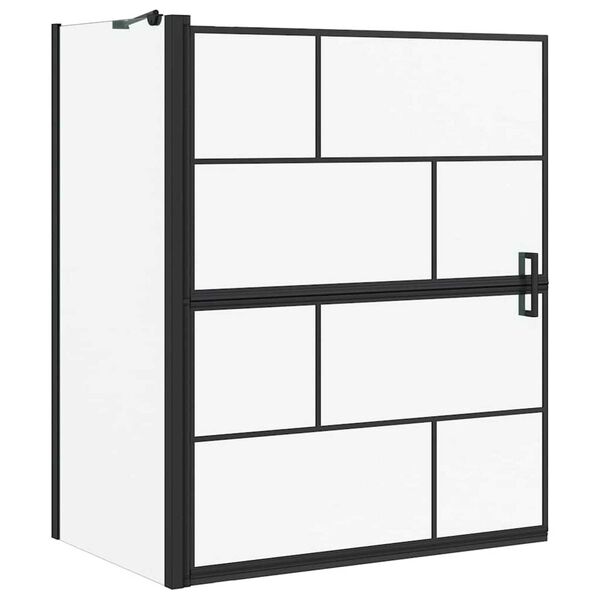 vidaXL Kylpy suihkuverho Musta ja läpinäkyvä 116 x 68 x 128 cm