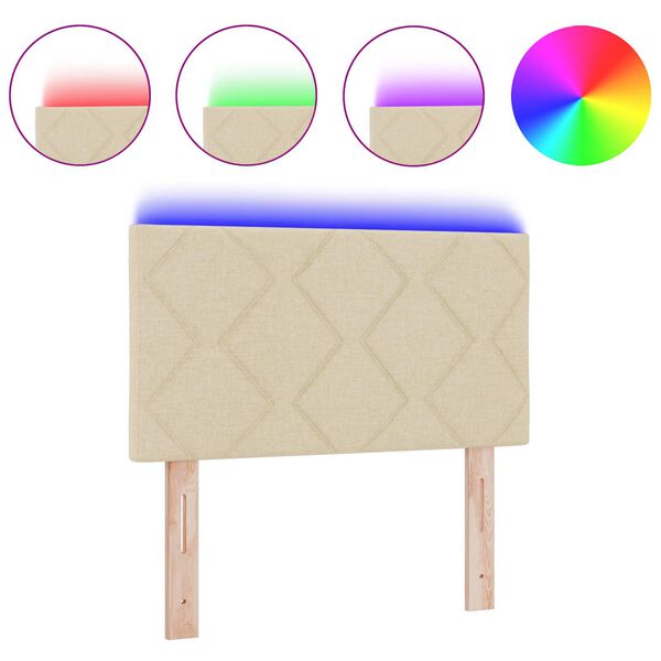 vidaXL Päätylevy LED -nauhavalot päätyllä Kerma 80 cm kangas