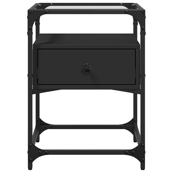 vidaXL Yöpöydät 2 kpl musta 40x40x55 cm tekninen puu