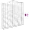 vidaXL Kaarevat kivikorit 3 kpl 200x30x200/220 cm galvanoitu rauta