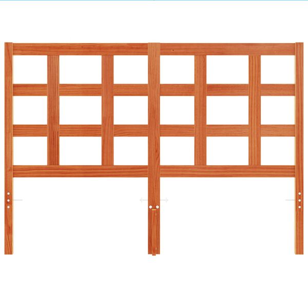 vidaXL Sängynpääty ruskea 135 cm täysi mänty