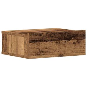 vidaXL Kelluva yöpöytä Old Wood 40x32x15 cm Engineered Wood